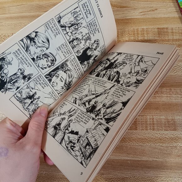 Heidi Johanna Spyri  1984 B&W Pocket Classics Comic Paperback VTG Swiss Fiction - Picture 5 of 6